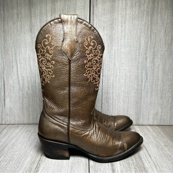 Shyanne Shoes - Shyanne Lola Point Toe Cowboy Girl Western Rodeo Boots Metalic Womens Size 6.5
